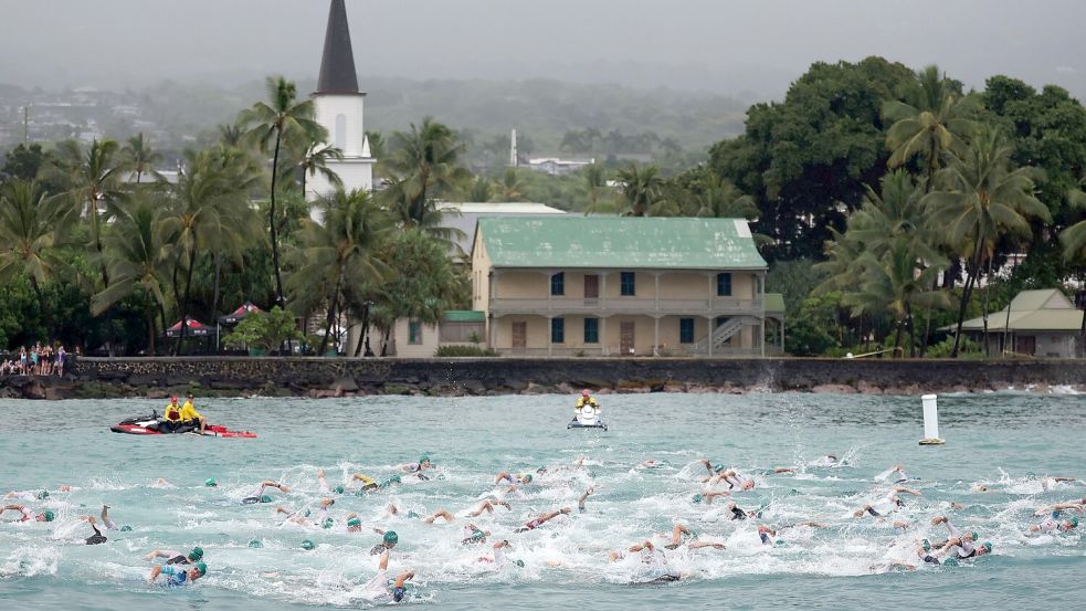 Beim Schwimmen lief alles noch perfekt für Lange.  Foto: Ezra Shaw/Getty Images for IRONMAN/dpa