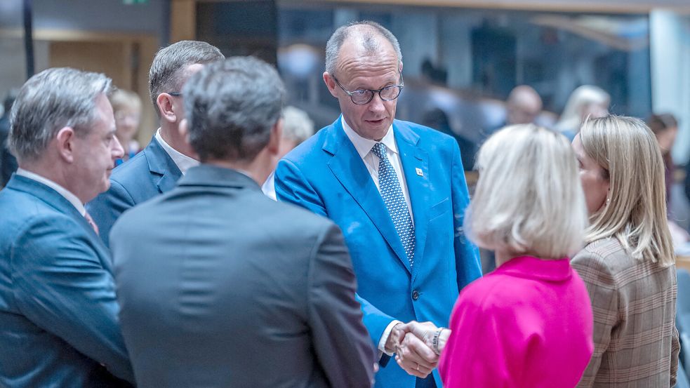 Friedrich Merz steht an der Spitze einer sparsamen Koalition aus sechs Ländern: Deutschland, Österreich, den Niederlanden, Finnland, Dänemark und Schweden. Foto: dpa/Michael Kappeler