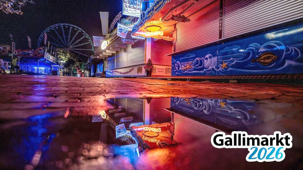 Bevor der Rummel zurückkehrt, zeigt der Gallimarkt für einen kurzen Augenblick seine stille Seite. Foto: Klaus Ortgies