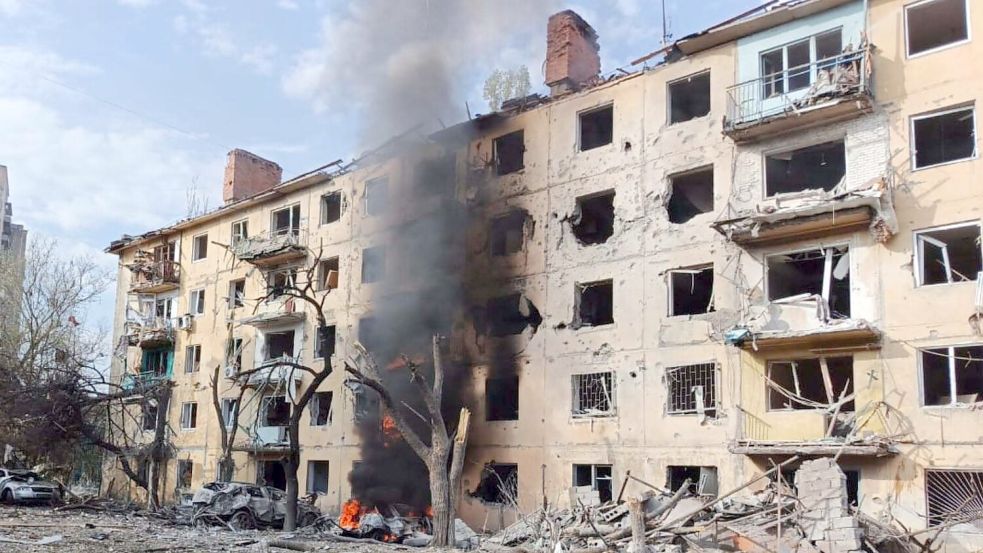In der frontnahen Stadt Kramatorsk sind schon viele Wohnhäuser zerstört. Foto: -/ukrainische Staatsanwaltschaft/dpa