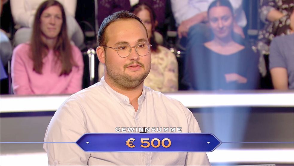 Nur 500 Euro für Noah Petrik: Der "Wer wird Millionär?"-Kandidat scheiterte früh. Foto: RTL+