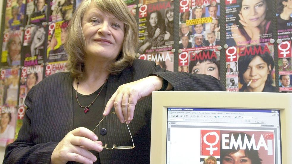 Alice Schwarzer hat in der Geschichte ihres feministischen Magazins „Emma“ - hier beim 25-jährigen Jubiläum - viele Kampagnen angestoßen. (Archivbild) Foto: picture alliance / dpa