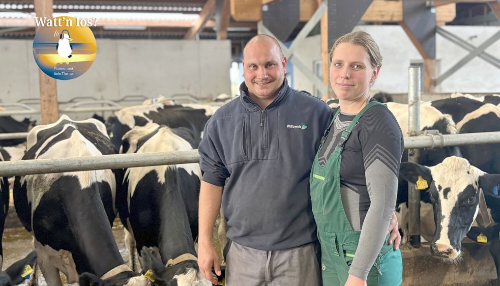Enno und Theresa Michaelis in ihrem Kuhstall. Foto: Jurij Babanin