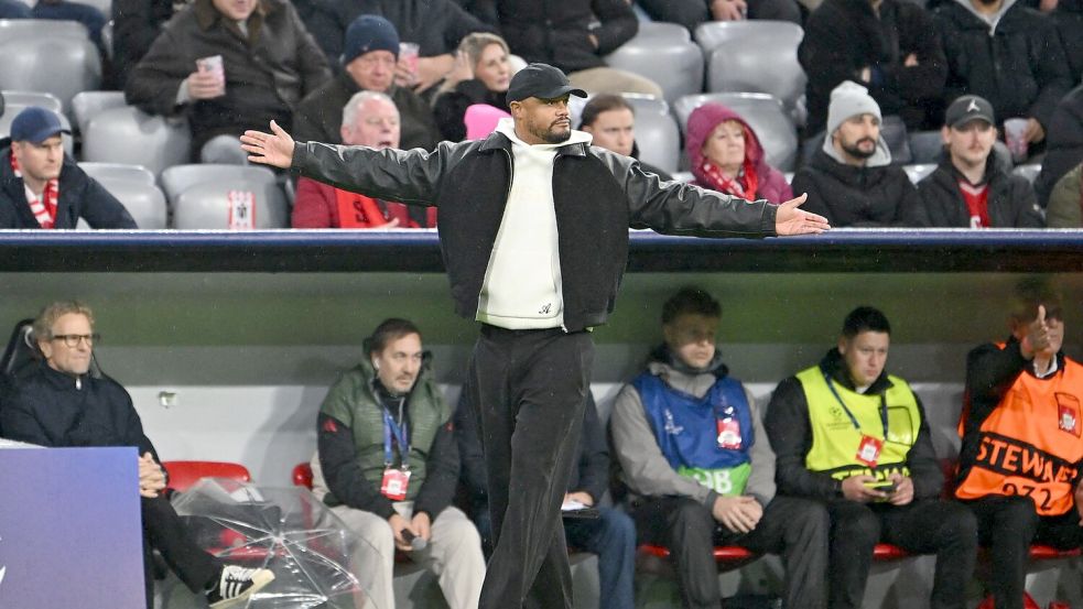 Gegen Arsenal stand Vincent Kompany nach „einem saftigen Virus“ wieder am Spielfeldrand. Zu Früh? (Archivbild) Foto: Peter Kneffel/dpa