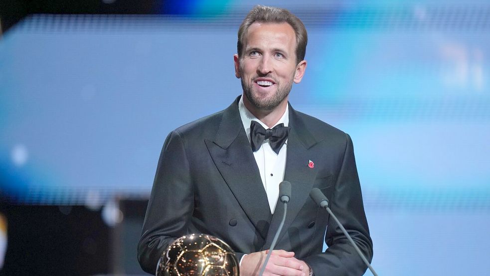Gewinner des Ballon d’Or: Bayern-Stürmer Harry Kane. Foto: Kin Cheung/AP/dpa