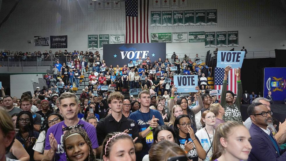 Der Wahlkampf in den USA biegt auf die Zielgerade ein: Nächsten Dienstag wird abgestimmt. (Archivbild) Foto: Paul Sancya/AP/dpa