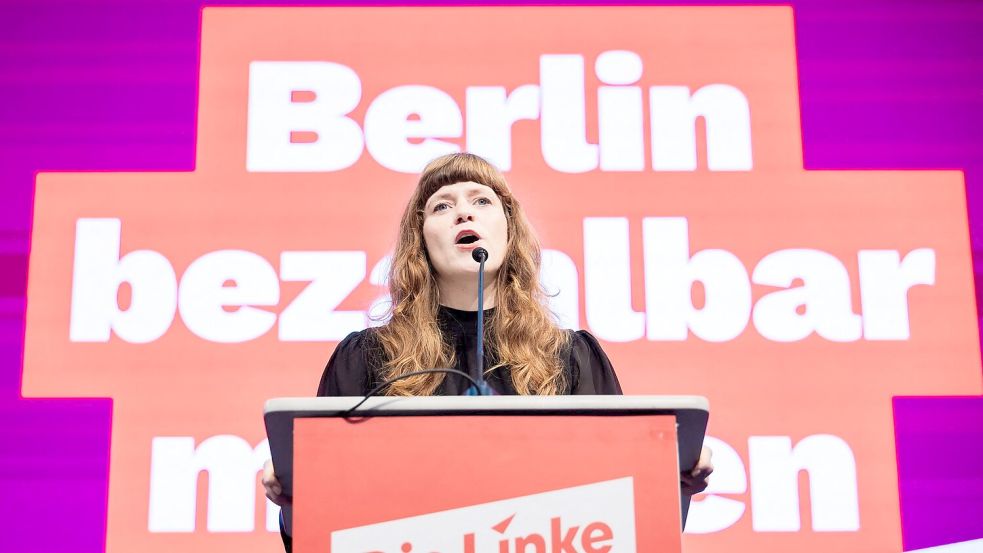 Die Linke-Landesvorsitzende Kerstin Wolter nahm auf dem Parteitag Stellung zum heiklen Thema Antisemitismus.  Foto: Christoph Soeder/dpa