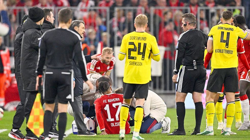 Auch Michael Olise (17) muss vorzeitig runter. Foto: Tom Weller/dpa