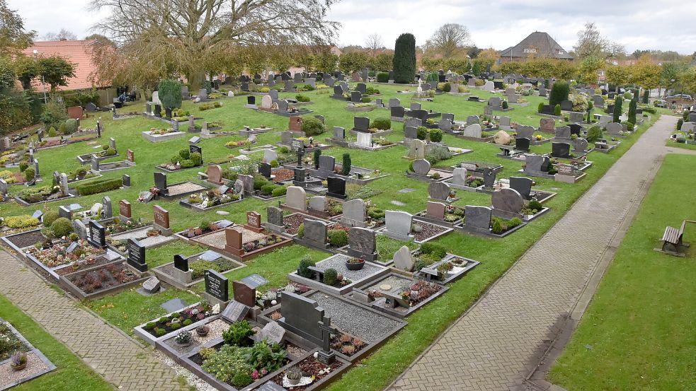 Verstoß gegen Friedhofsordnung Ein Grab in Marienhafe war mit Beton