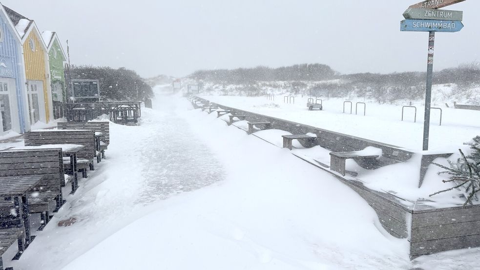 Weather report: Snowstorm on the East Frisian Islands