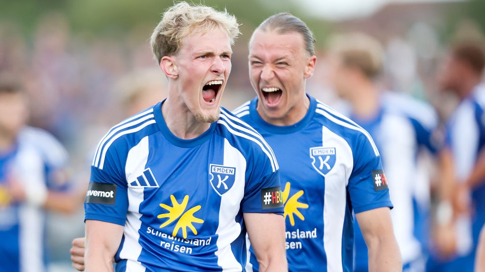 Spektakel beim 3:2: Kickers Emden mit Blitzstart, Schröder-Doppelpack und ...