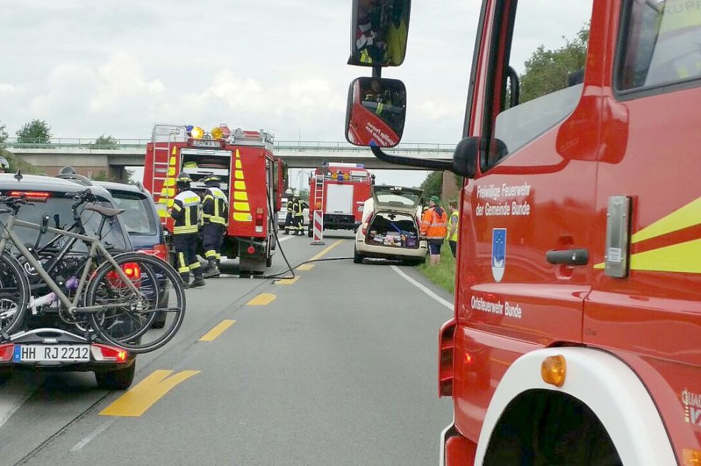 Autobrand auf Autobahn A280 bei Bunde Ostfriesische Nachrichten